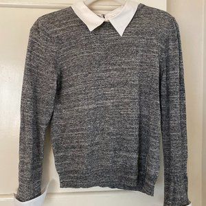 Alice + Olivia Grey Collared Sweater